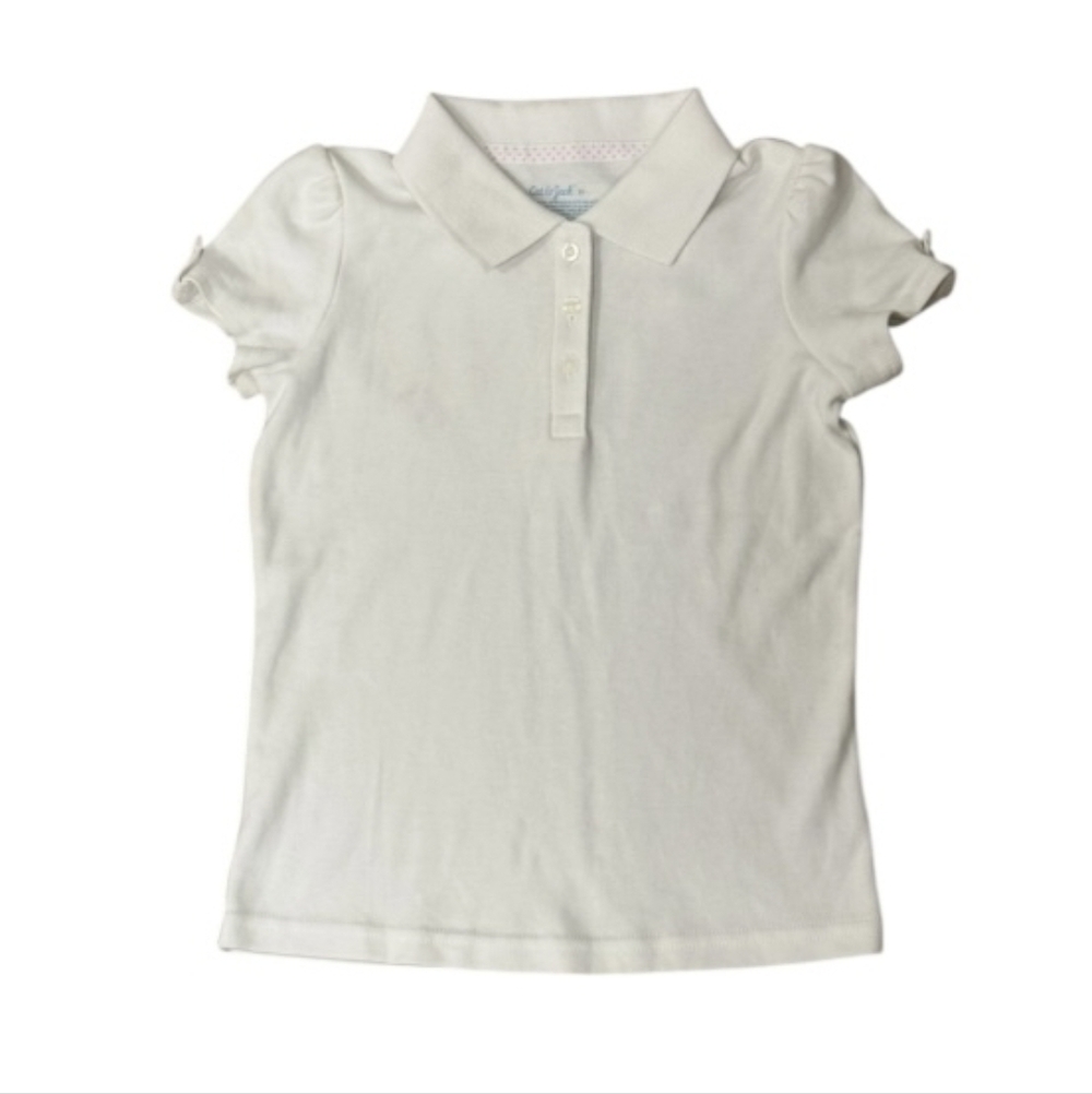 Classic White Kids Polo Shirt, Girl's shirt, size 5T